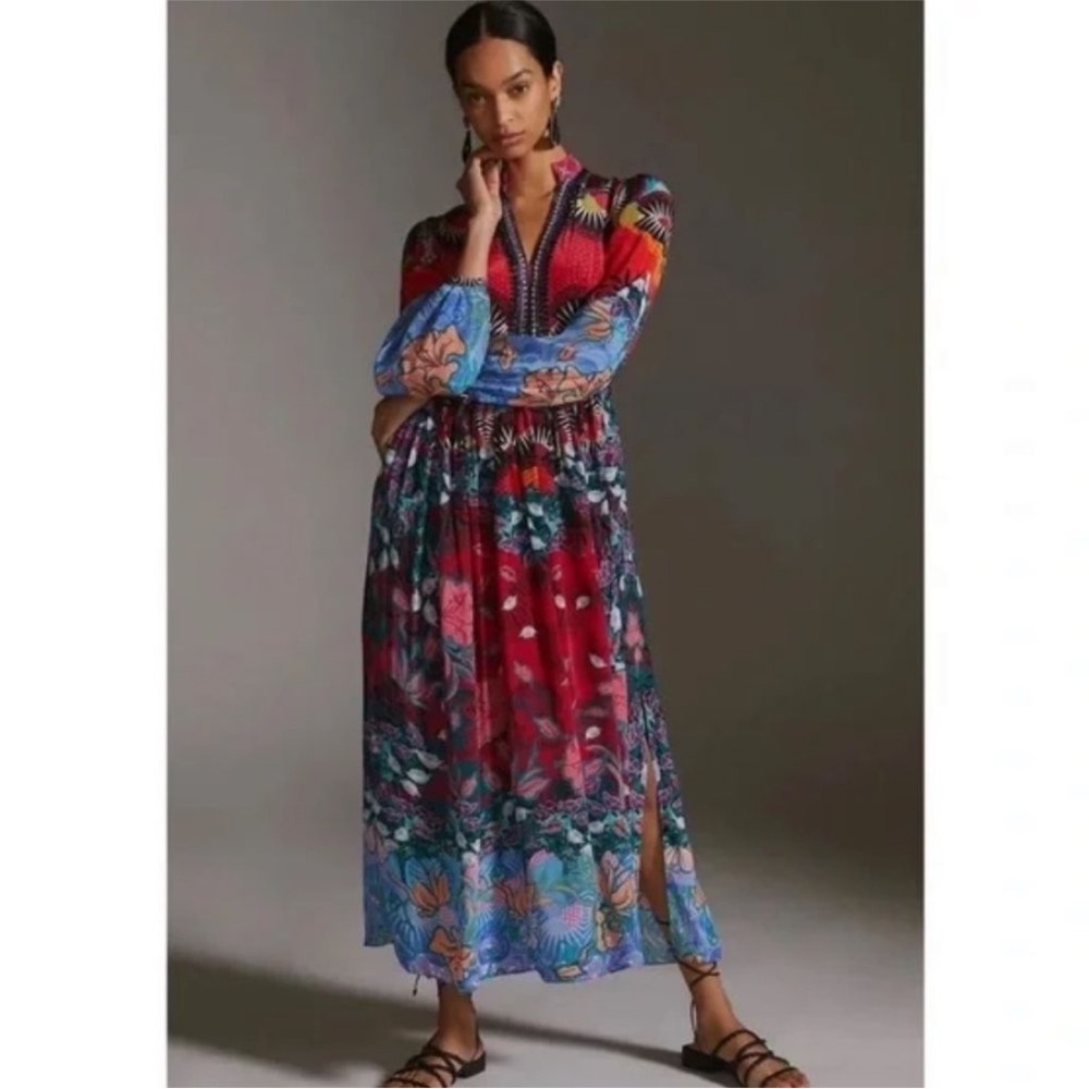 Anthropologie Bhanuni by Jyoti Patterned Maxi Dress Size 10P